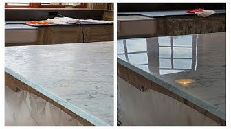 unpolished vs polished marble countertop