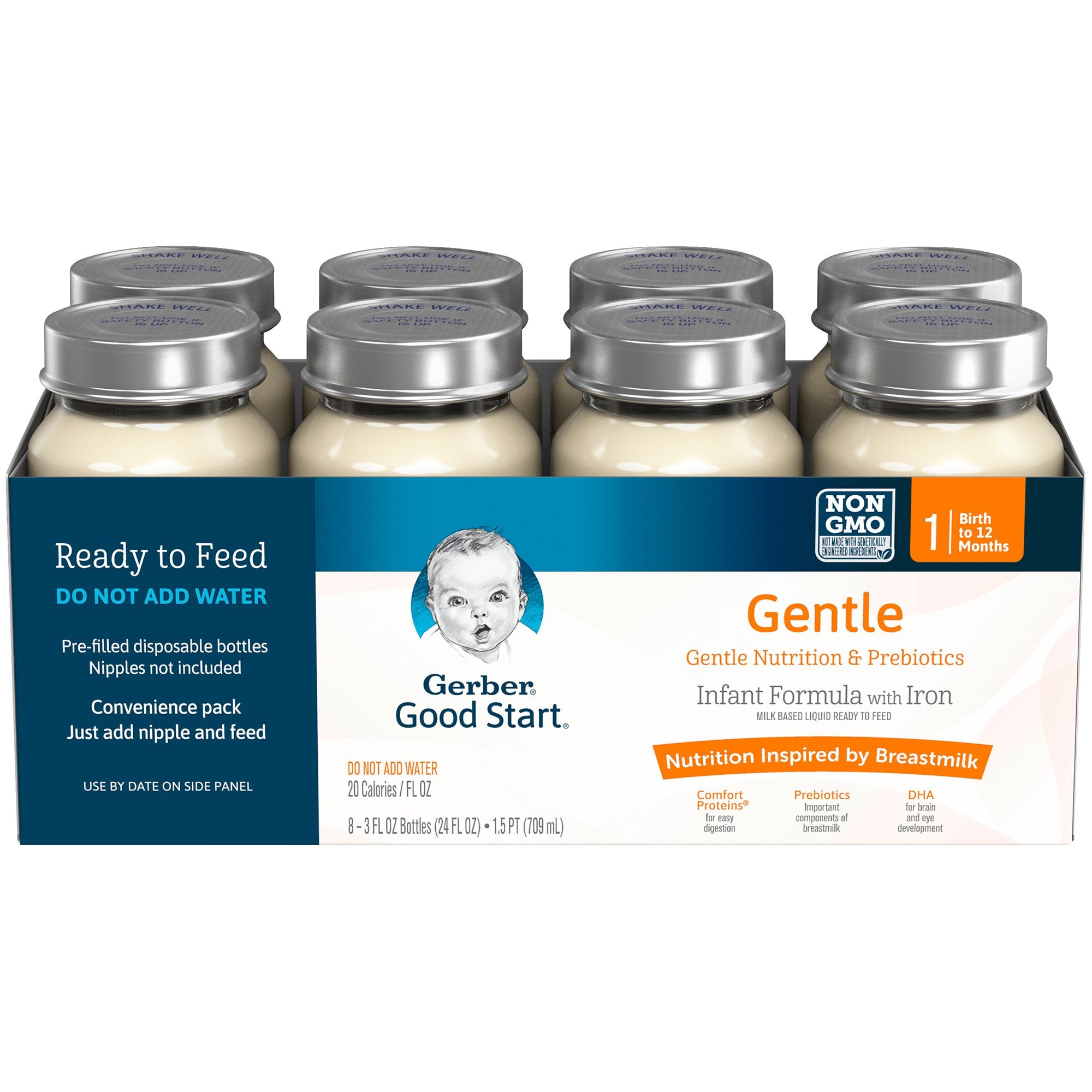 Gerber® Good Start® Gentle NonGMO Ready to Use Infant Formula, 3 oz. Bottle 780164 PK