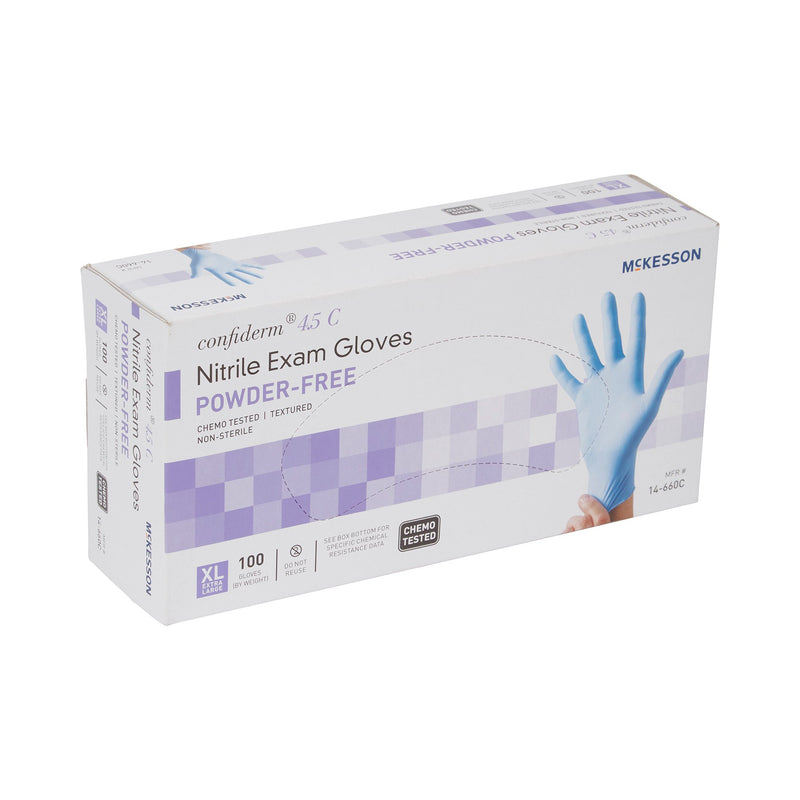 McKesson Confiderm® 4.5C Nitrile Exam Glove, Extra Large, Blue