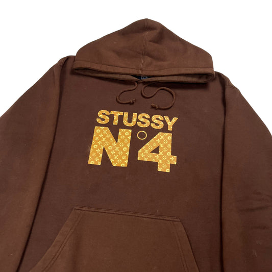RARE 00's Stussy 'LV Rip-Off' Graphic Baby Blue Pullover Hoodie [L]