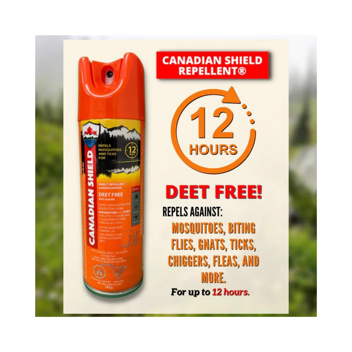 Canadian Shield Insect Repellent | Mosquito & Insect Repellent | Up to 12 Hours Protection | (142G)