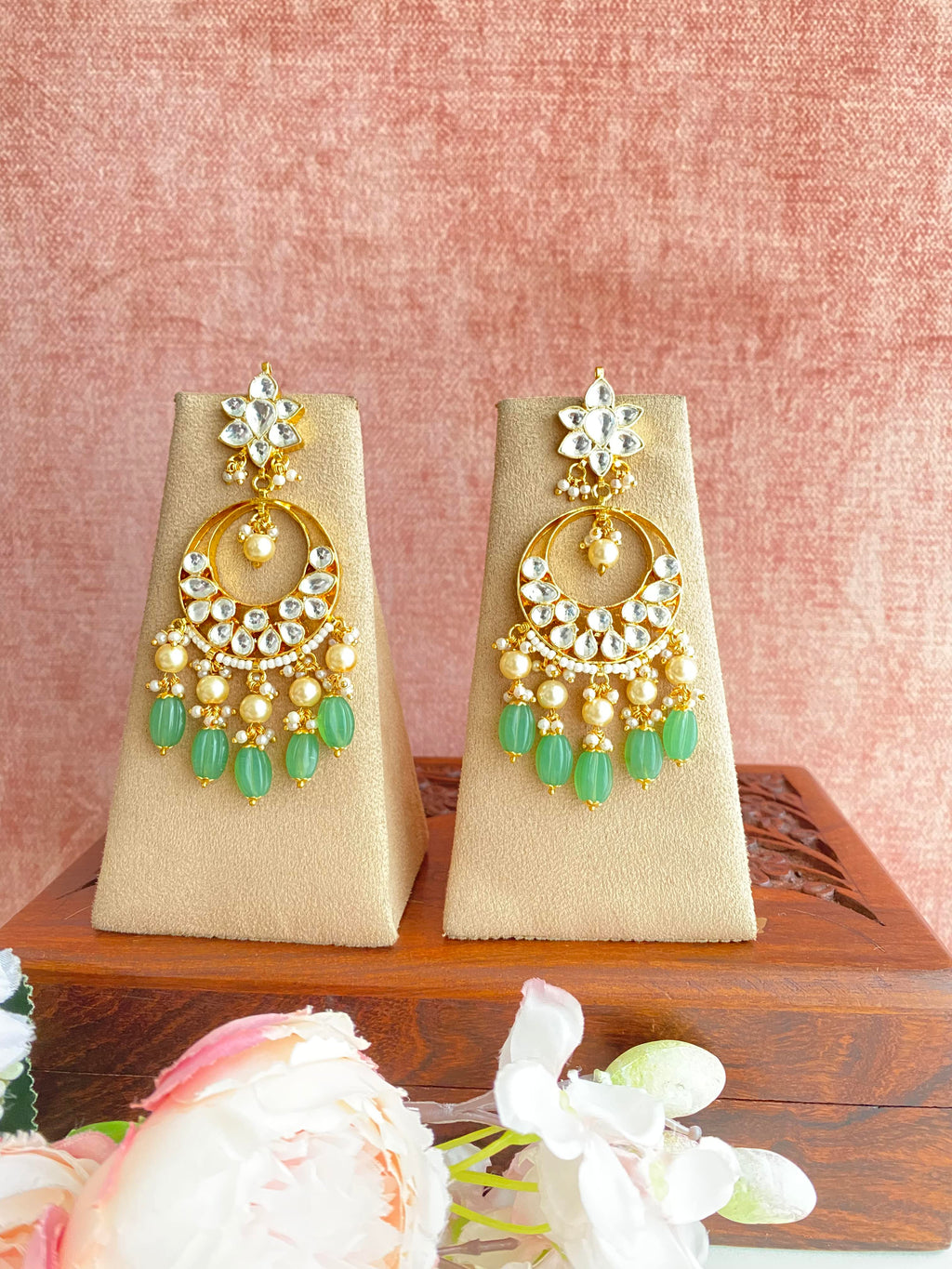 Meenakari Kundan Indian Earrings – Affinity Giya