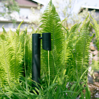 Bollard with one lamp in bush