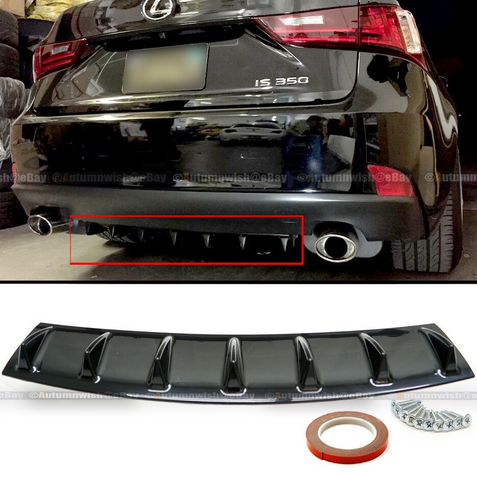 Fit Aerio Bolt On Painted Glossy Black Finish ABS Rear Bumper Diffuser