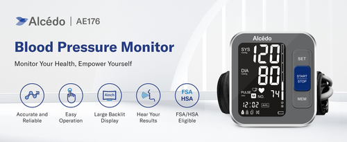  Alcedo Blood Pressure Monitor for Home Use, Accurate Upper Arm BP  Machine with Large Cuff, Alarm Reminder, 2 x 120 Memory, Talking Function,  FSA/HSA Eligible : Health & Household