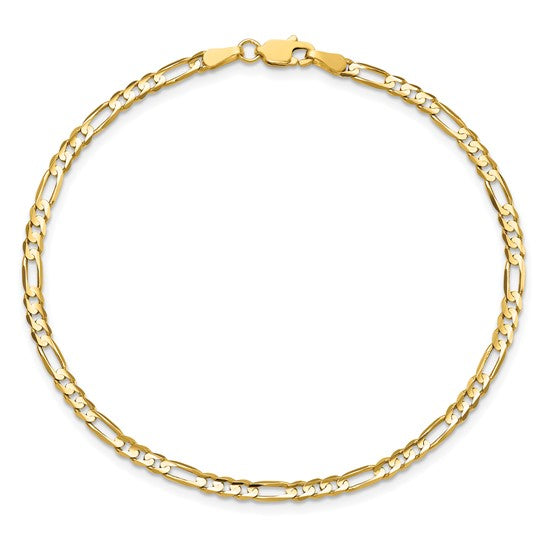 5.75mm 14K Yellow Gold Polished Fancy Figaro Chain Bracelet - The Black Bow  Jewelry Company