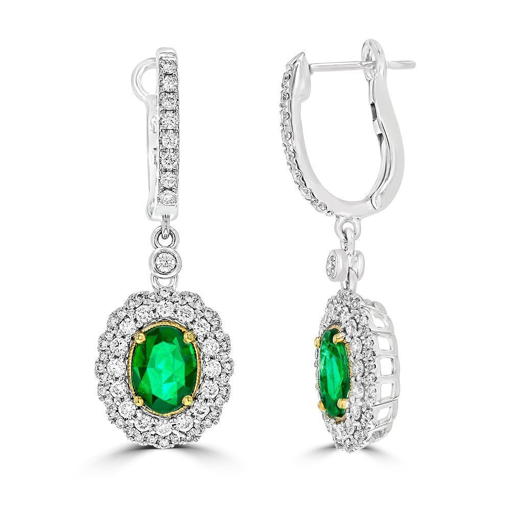 Juleve Emerald & Diamond Drop Earrings