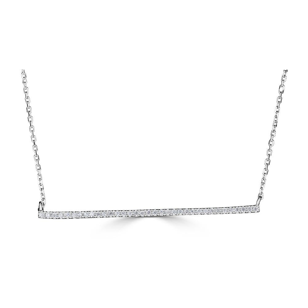 EMILIQUE 14KT GOLD .14 CTW DIAMOND HORIZONTAL BAR NECKLACE - GDS