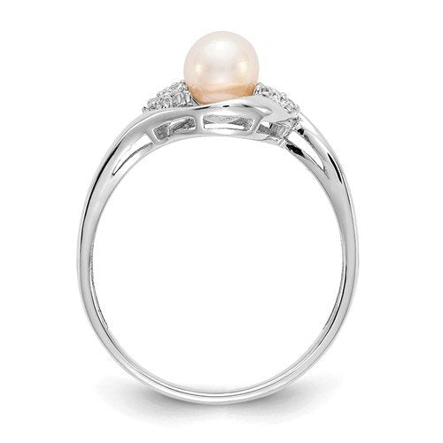 14KT Gold Diamond And Pearl Ring 4 / White,4 / Yellow,4.5 / White,4.5 ...