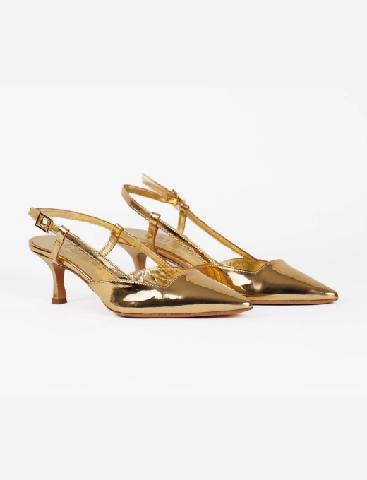 Slingback specchio oro – sissiottostyle