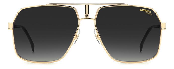 ASOS DESIGN 70's aviator sunglasses with smoke lens and gold detail frame  in black | ASOS