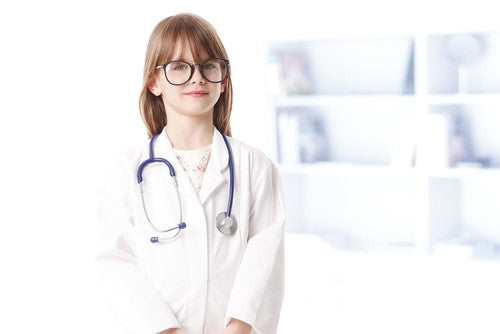 Little girl dressed as a doctor