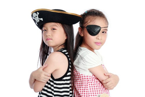 Two Little Girls dressed as pirates