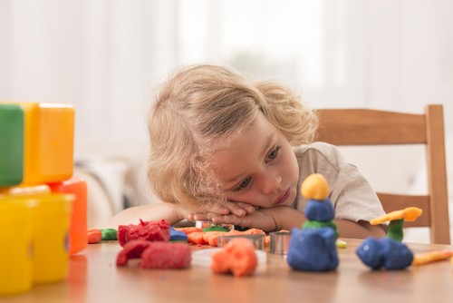 Child playing with toys