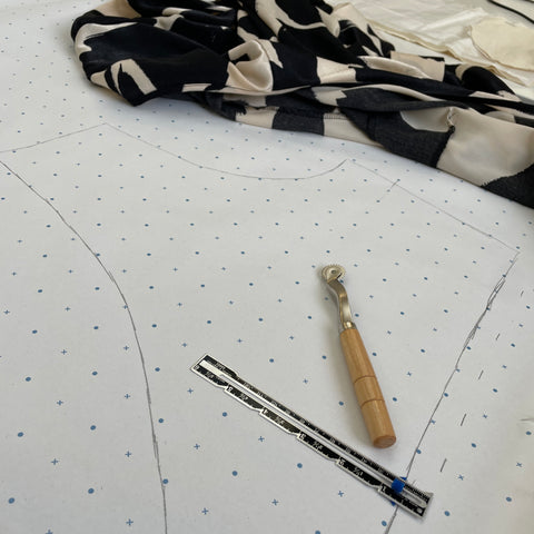 Tracing wheel and dots and crosses 