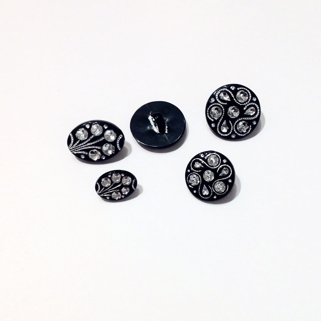 black sparkly buttons