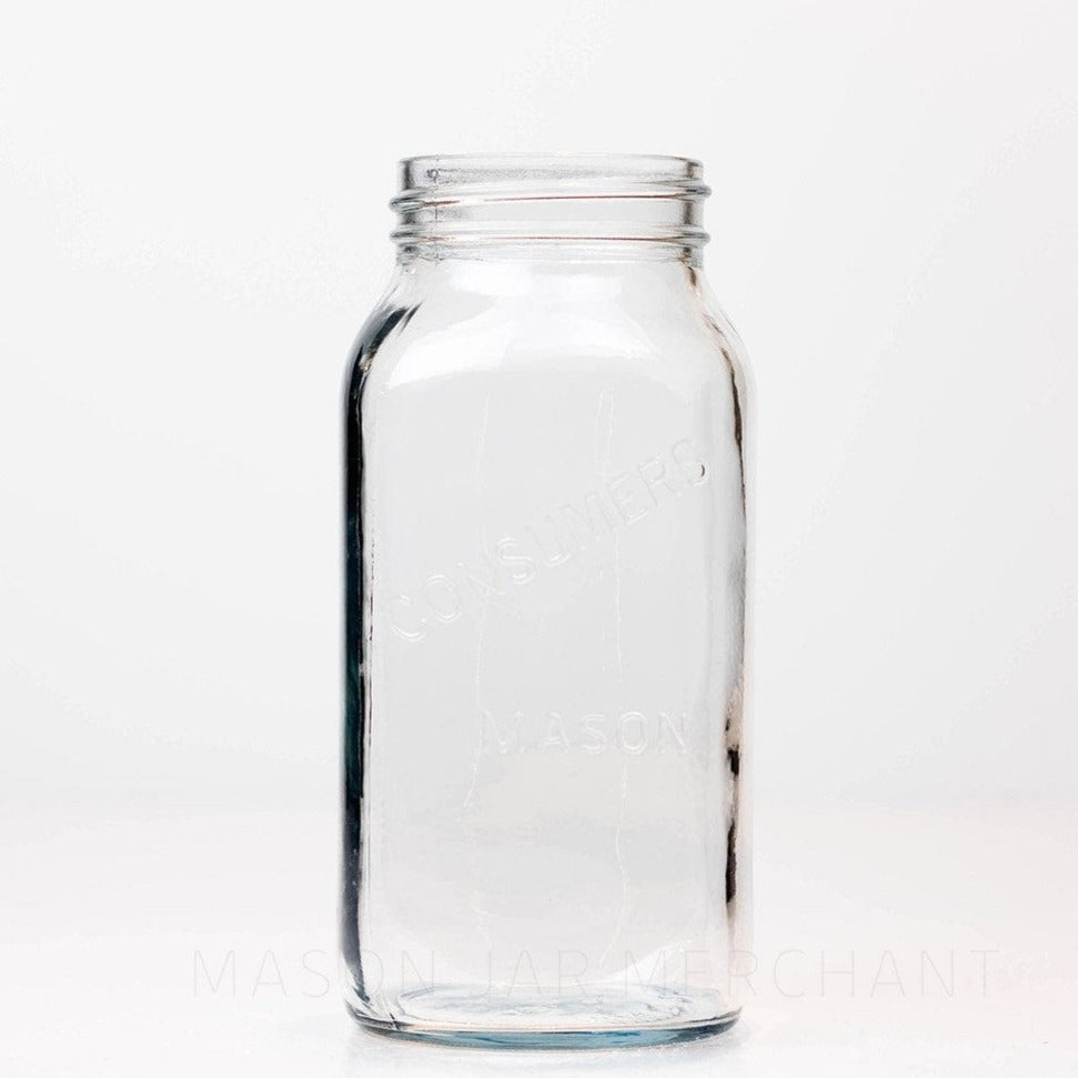 6.25 inch 'Dominion Mason' Square Wide Mouth Quart - Mason Jar Merchant