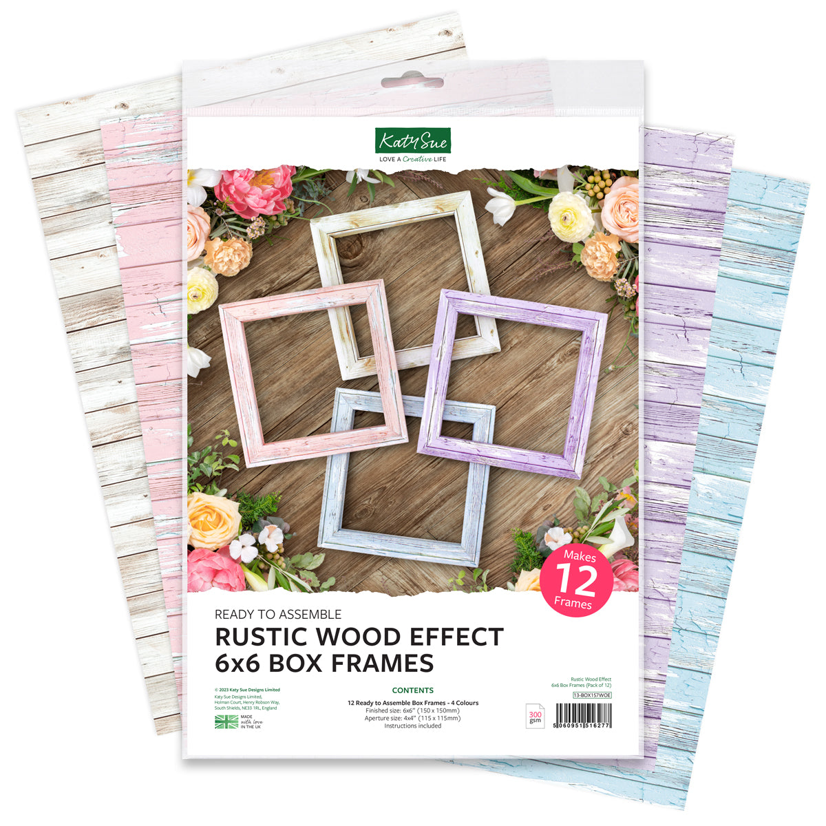 Rustic Wood Effect 6x6 Box Frames, pack of 12 — Katy Sue Designs