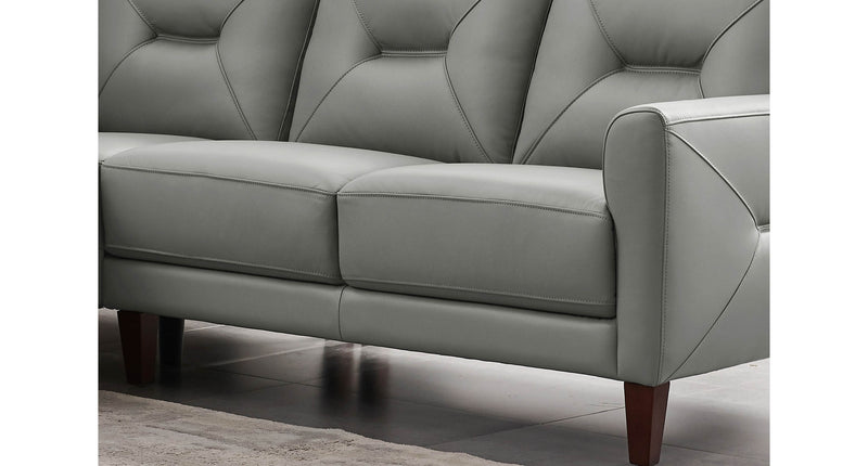 Silver Gray Mavis Leather Sectional Collection