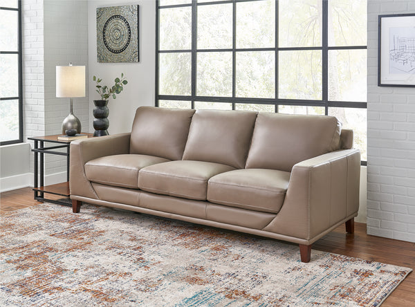 Hayden Leather L Shape Couch - Burnt Tan