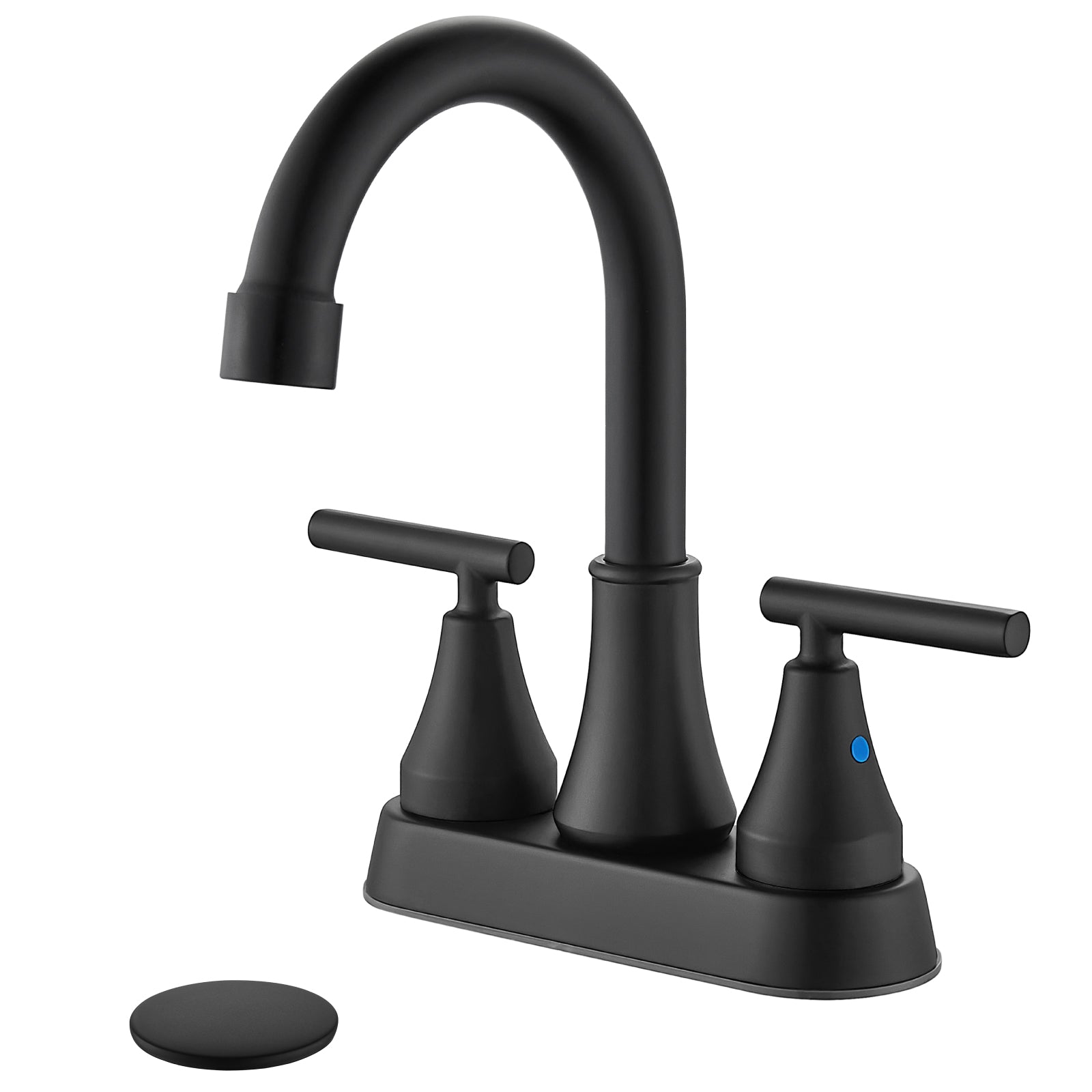 Bathroom Faucets 4 Inch Centerset Bathroom Sink Faucet Deck Mounted Swivel Spout Vanity Lavatory Faucet with Pop-Up Drain 2 Handle Utility Rv Sink Faucet