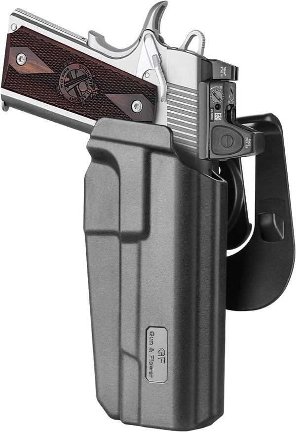 1911 Thumb Release Polymer OWB Paddle Holster, Right Hand  | Gun & Flower