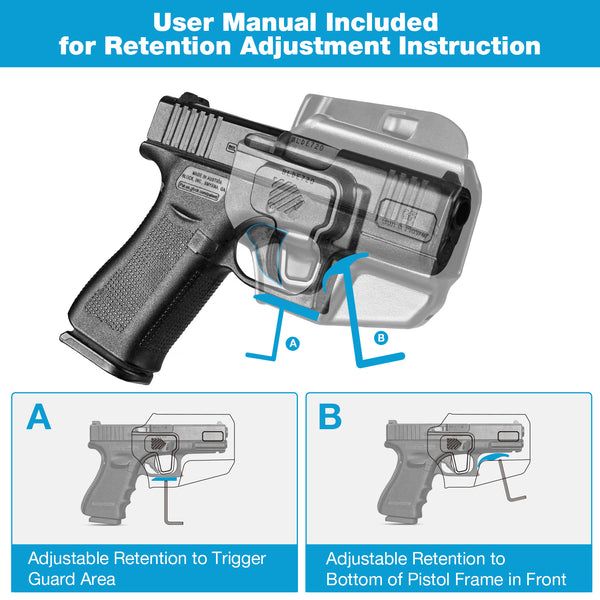 Universal Holster for Sub-Compact Pistol, OWB Holster Fits Glock 43X MOS, G43X, Sig P365 XMacro P365XL P365, Taurus G3C G2C GX4, SCCY CPX 2 Gen3, Hellcat Pro, Ruger Security 9 SR9, Level II Retention|Gun & Flower