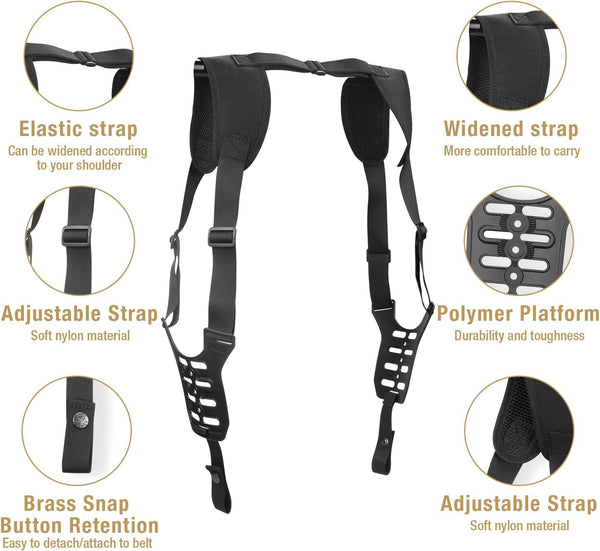 Shoulder Harness Platform Fits for the Holsters and Other Accessories with The Gear Design-Black | Gun&Flower