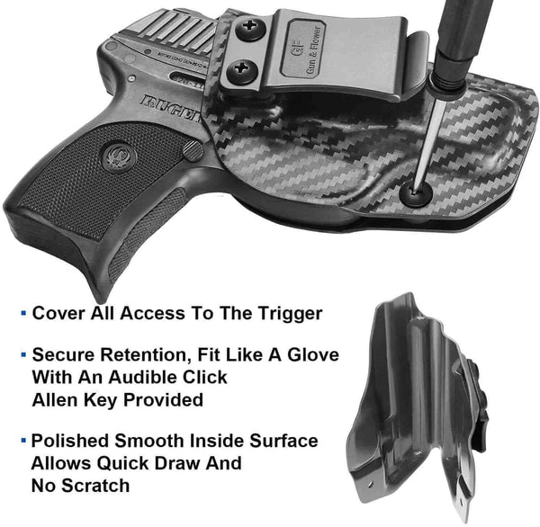 Gun & Flower Kydex IWB Holster Right Ruger LC9/LC9S/EC9/EC9S/LC380 Kydex IWB Carbon Fiber Holster