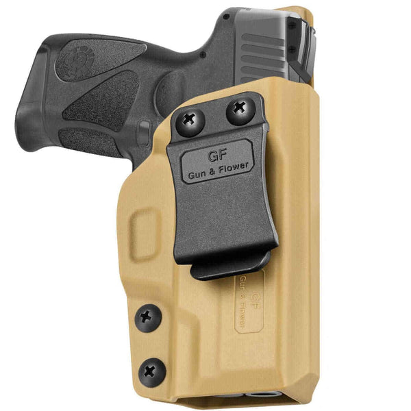 Gun & Flower Polymer IWB Holster Right Taurus G2C/G3C/ Taurus Millennium G2 PT111/PT140 Polymer IWB Holster in Tan