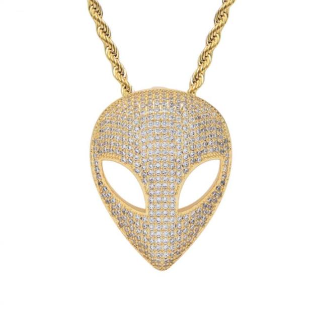 Iced Out Alien Mask Pendant – Alien Apparel