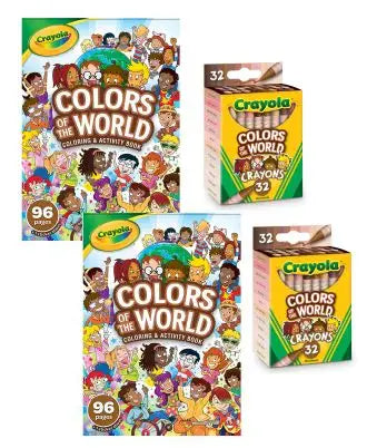 Crayola COLORS OF THE WORLD COLORING 96 Page BOOK And 32 COLORS OF THE