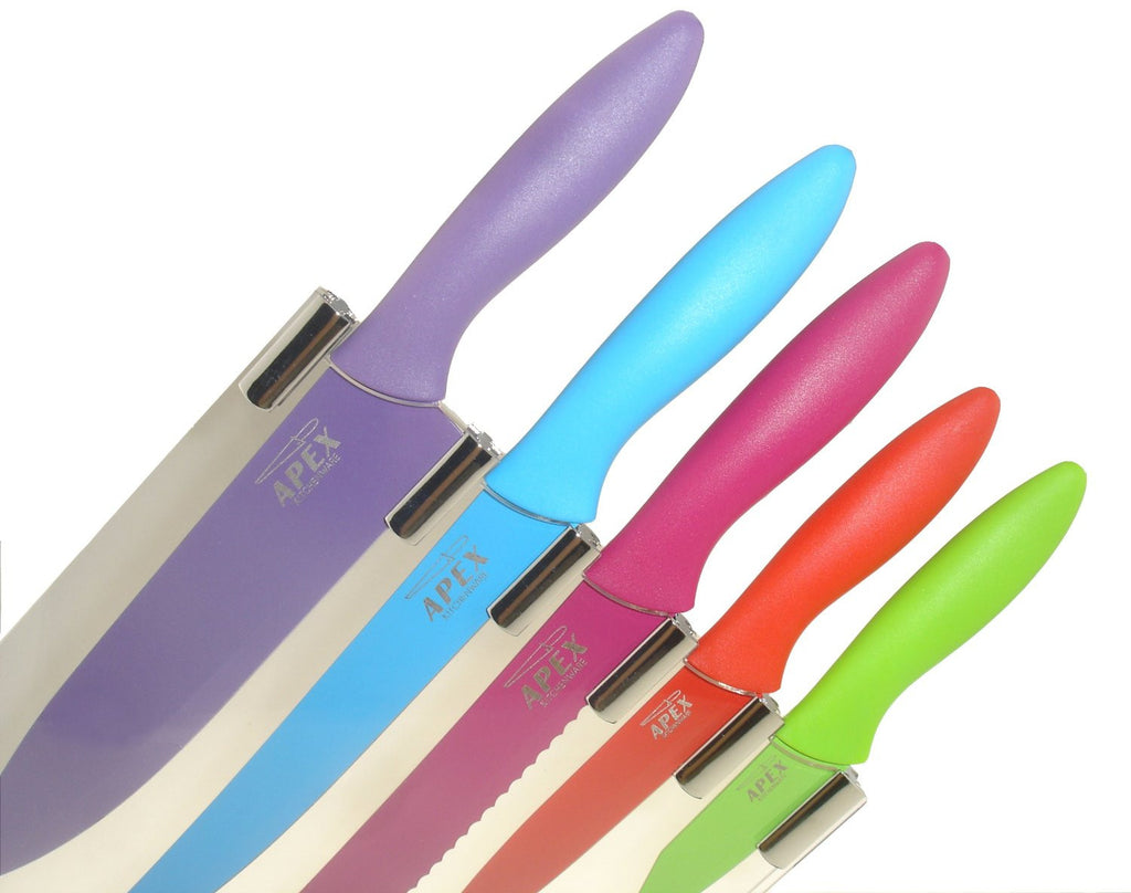 Stunning 5 Piece Kitchen Knife Set Knife Block 5 Coloured