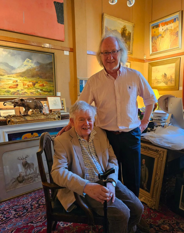 Howard Butterworth with Rhod McEwan at the Royal Deeside Ballater art gallery i