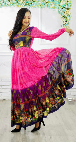 Hot Pink And Green Habesha Chiffon – ArifTibeb