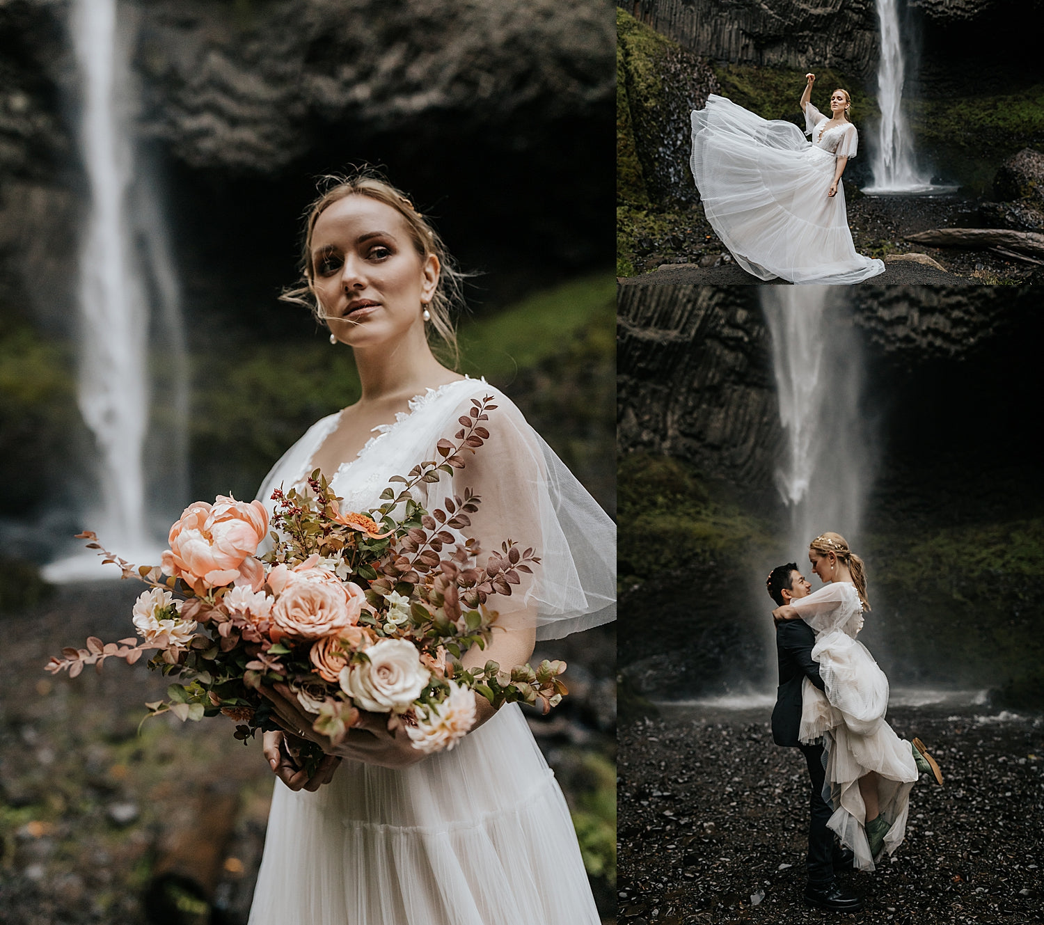 oregon waterfall elopement