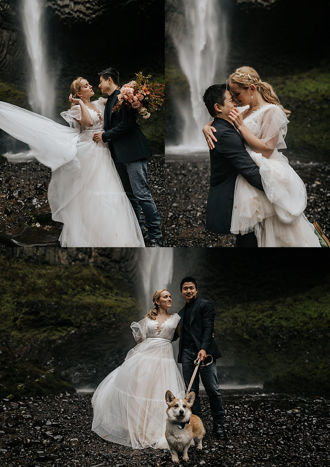 oregon waterfall elopement