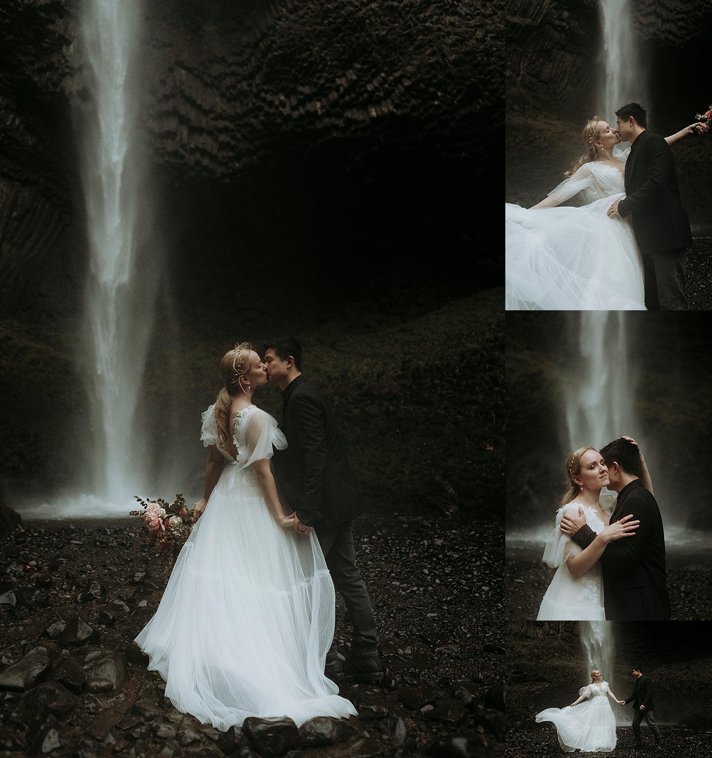 oregon waterfall elopement