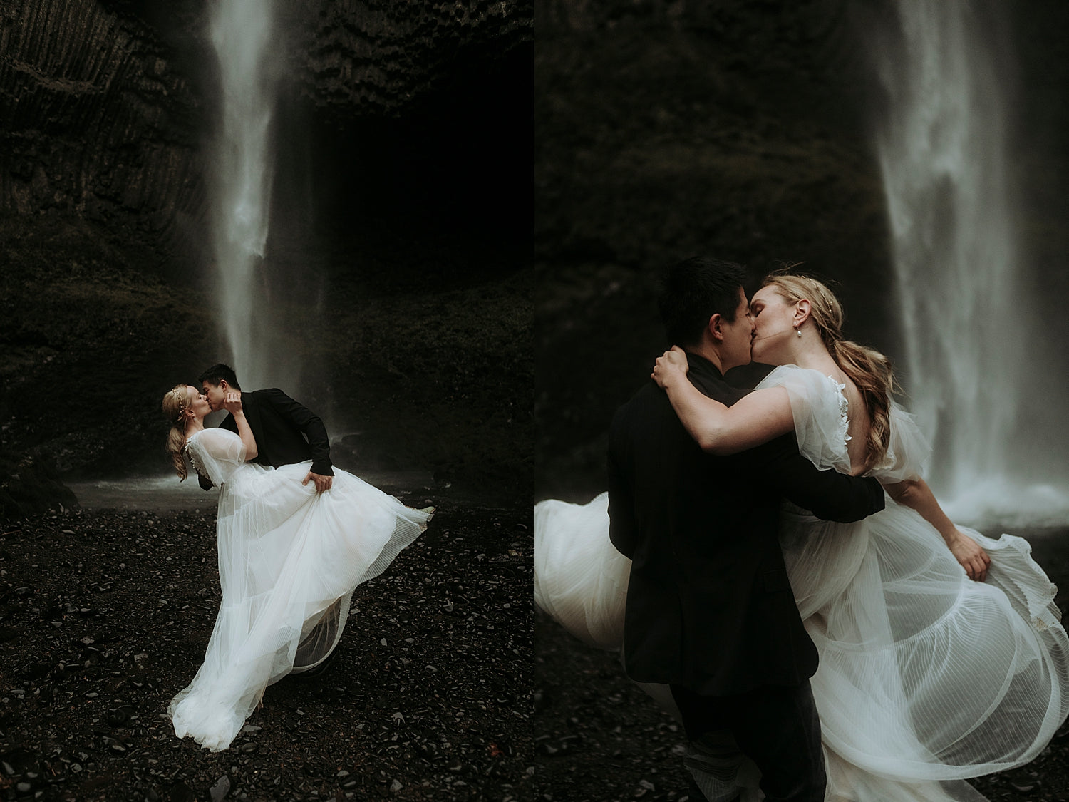oregon waterfall elopement