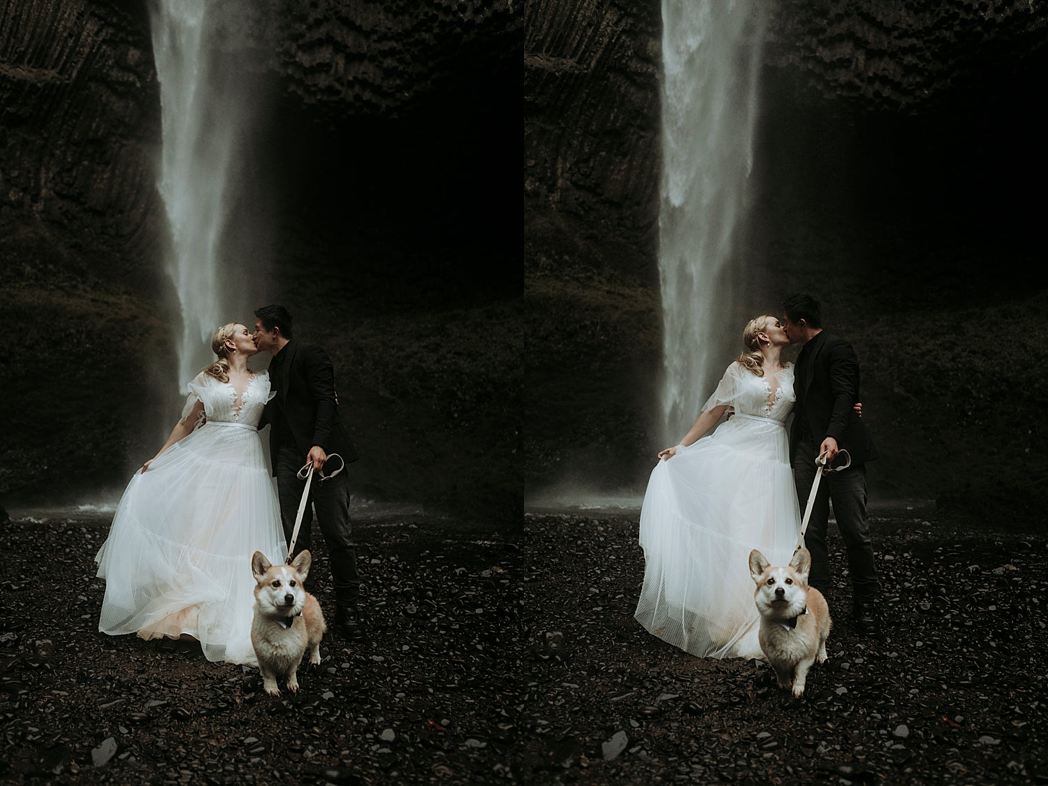 oregon waterfall elopement