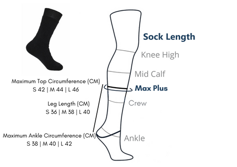 Lindner Quality Socks - Sock Length & Circumference Table