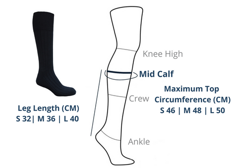 Lindner Quality Socks - Sock Length & Circumference Table