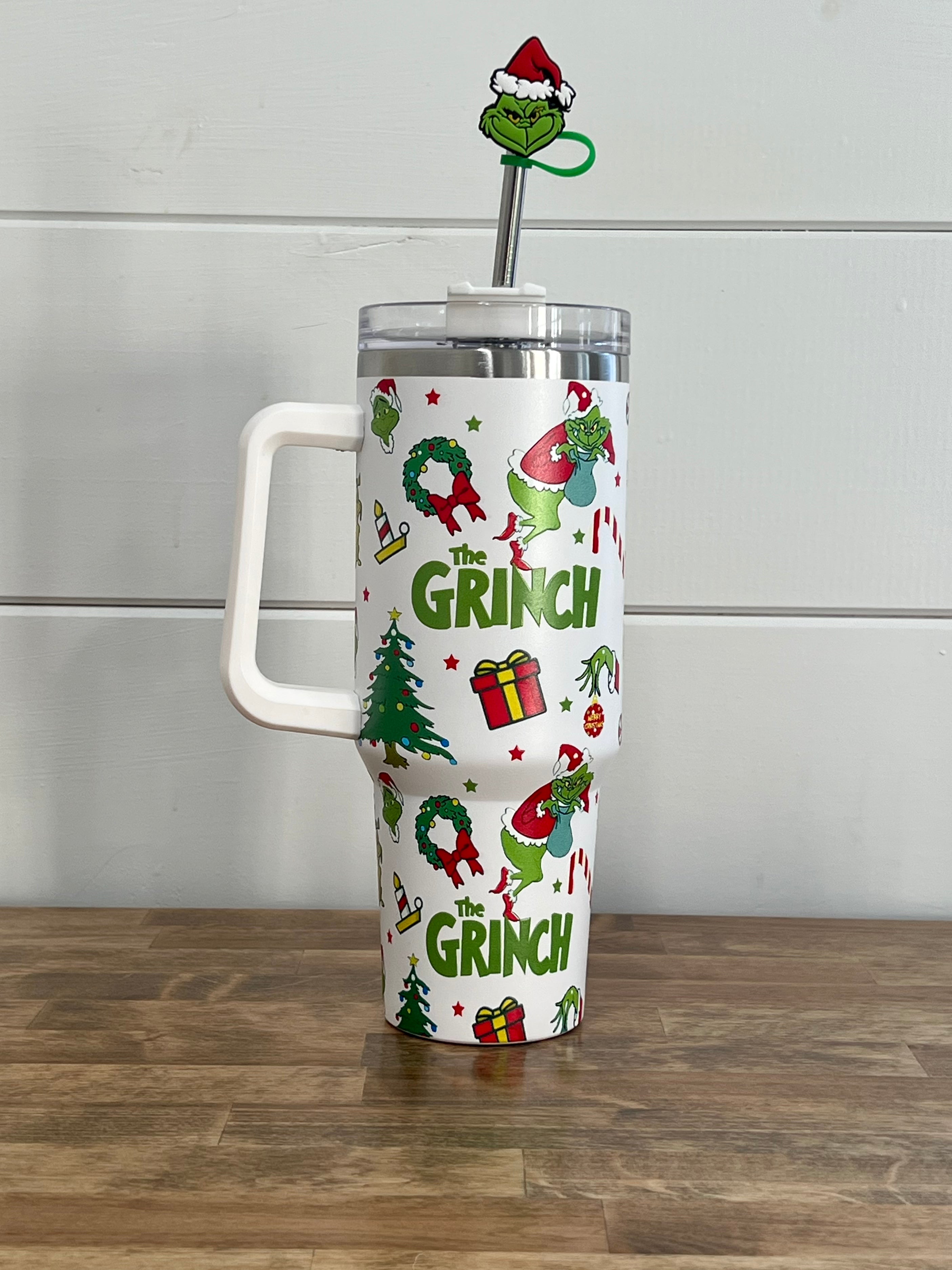 40oz Grinch Christmas Tumbler (Green Face) – Forked Again