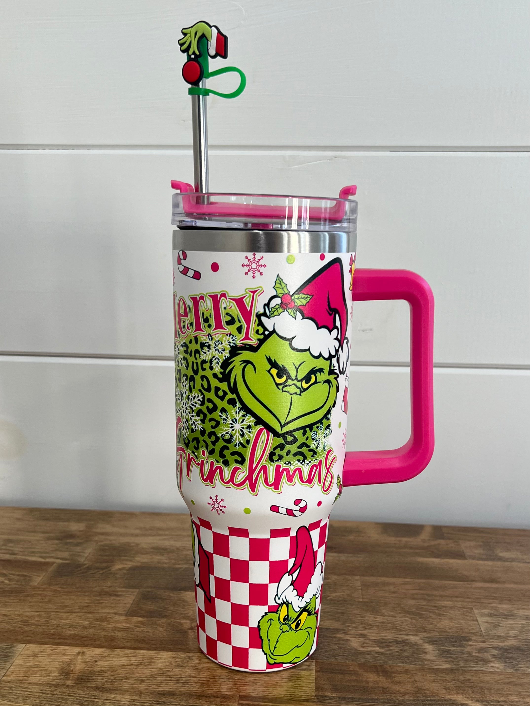 40oz Grinch Christmas Tumbler (Green Face) – Forked Again