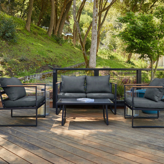 Courtyard 4-Piece Outdoor Loveseat Set