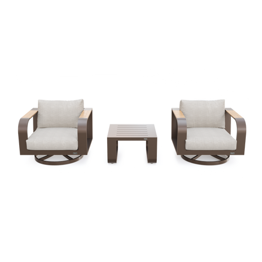 Signature 3-Piece Outdoor Swivel Rocking Chair Set