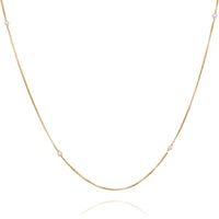 Solid Gold Scattered Pearl Necklace