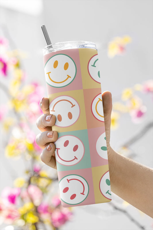 Smiley Faces 20 oz Skinny Tumbler