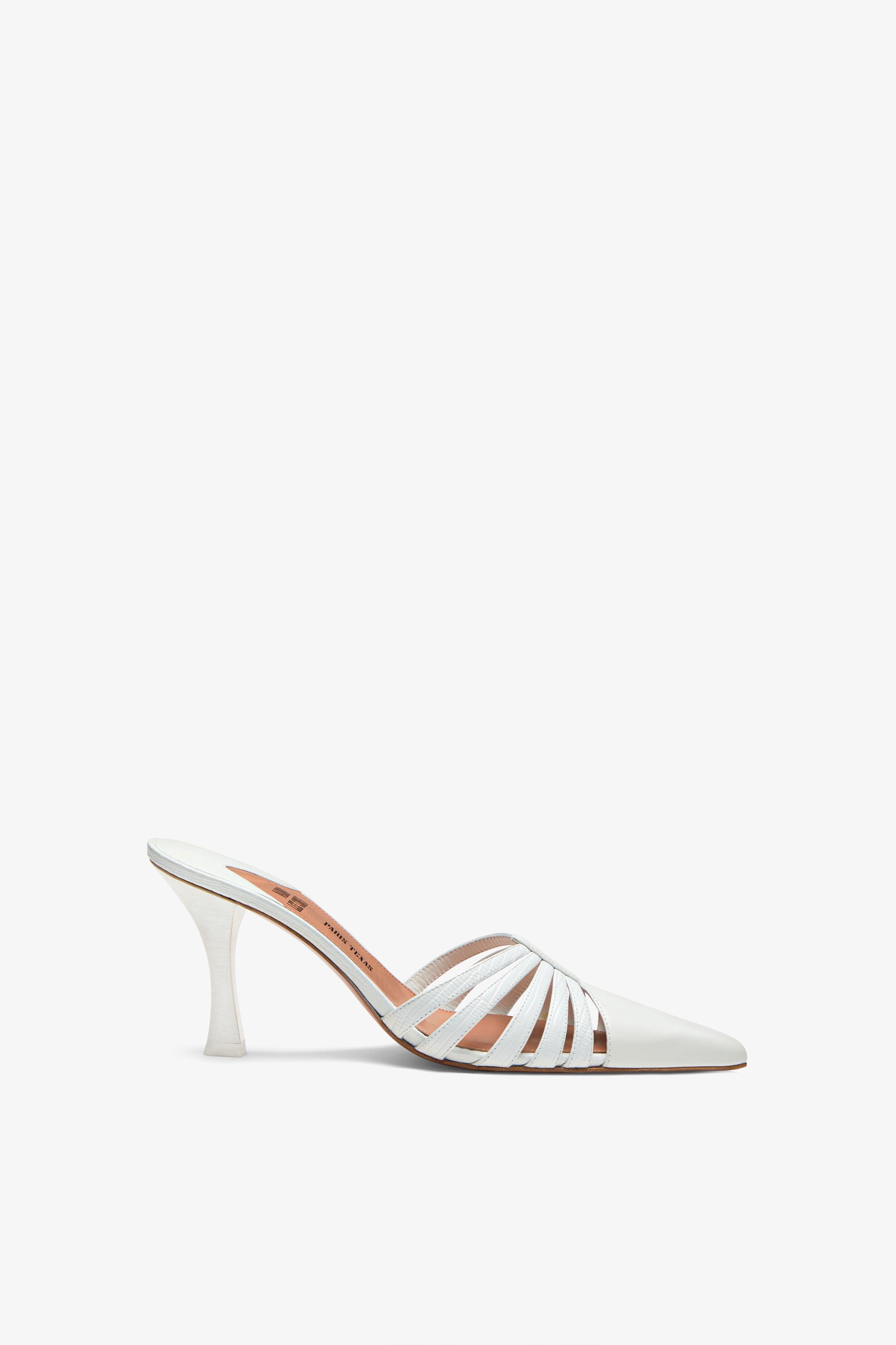 Paris Texas Nadia 85 Cutout Leather Mules In White