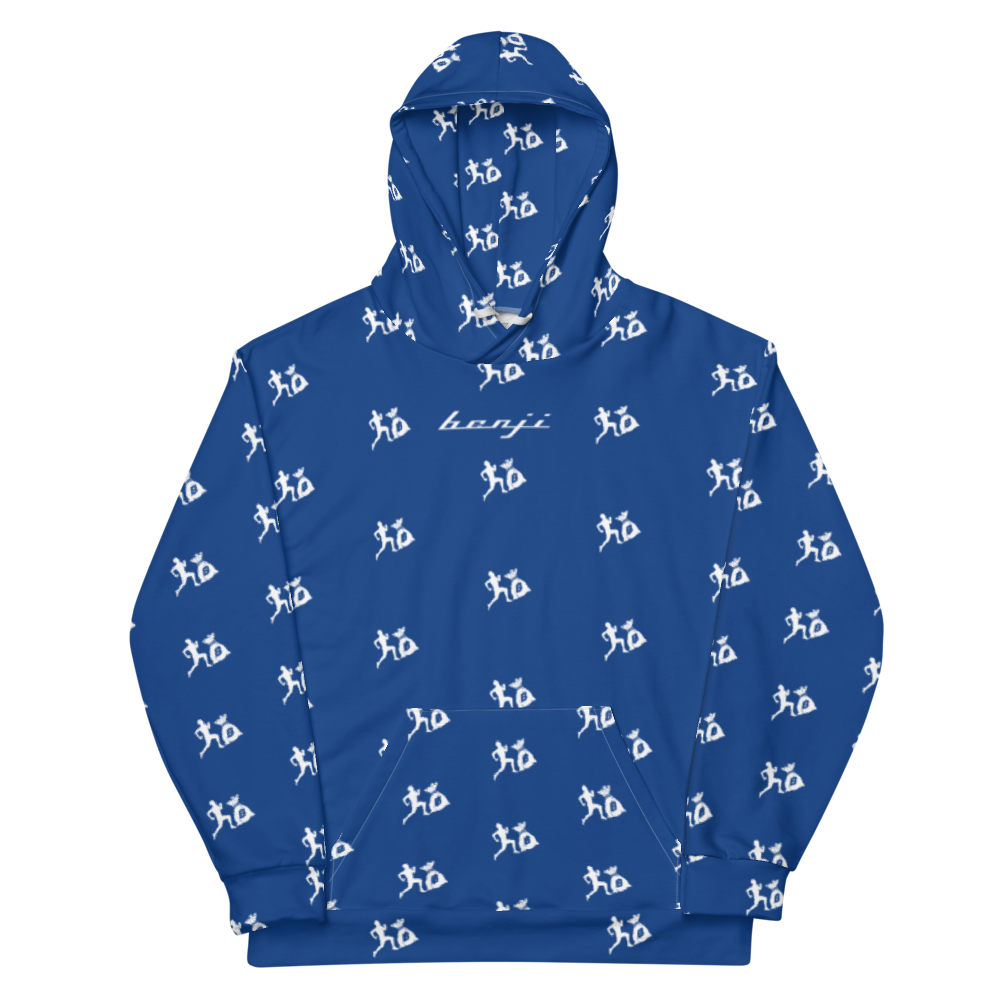 Blue Run It Up Multi Logo Hoodie L